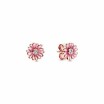 Boucles d'oreilles clous Pandora Garden marguerite rose en metal doré rose et oxyde de zirconium