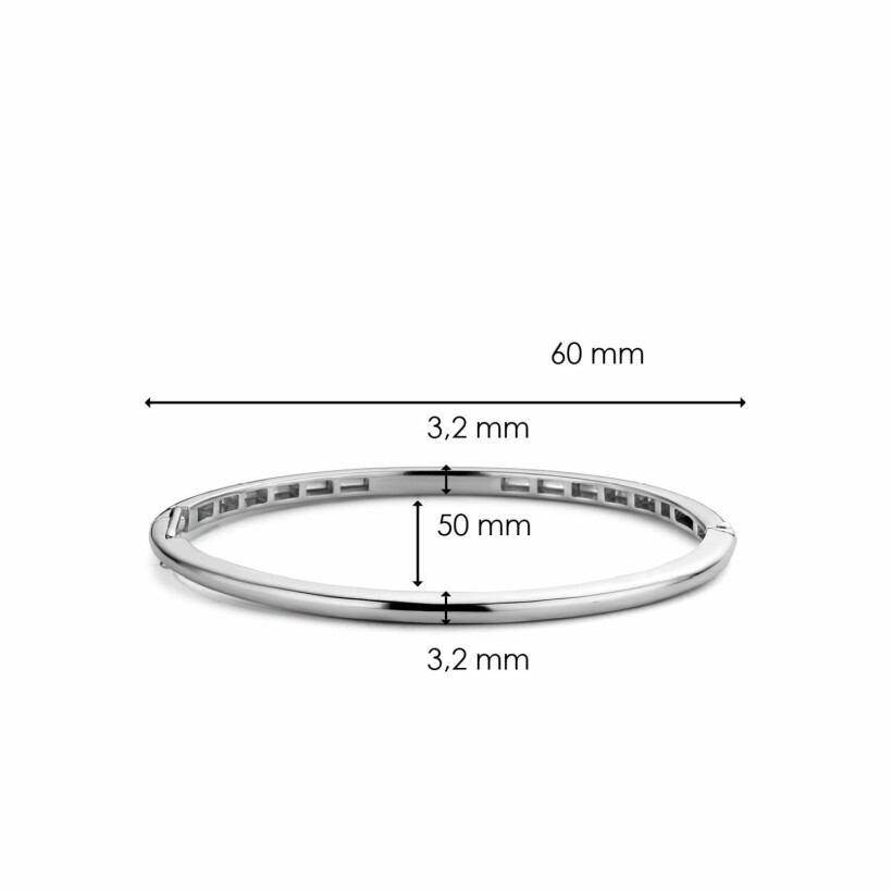 Bracelet jonc Ti Sento en argent rhodié