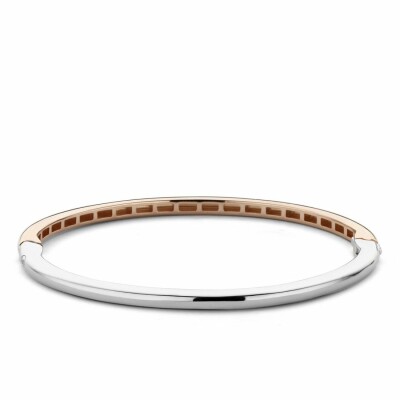 Bracelet jonc Ti Sento en argent doré rose
