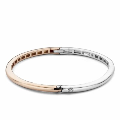 Bracelet jonc Ti Sento en argent doré rose