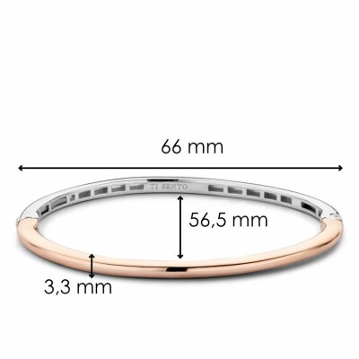 Bracelet jonc Ti Sento en argent doré rose
