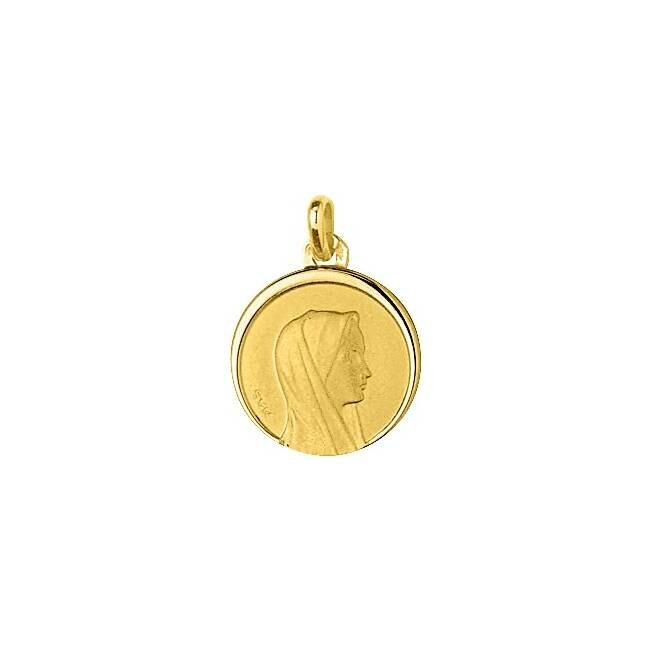 Médaille Veron Roques vierge profil droit en or jaune