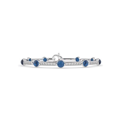 Bracelet Ti Sento en argent plaqué platine et cristal synthétique bleu