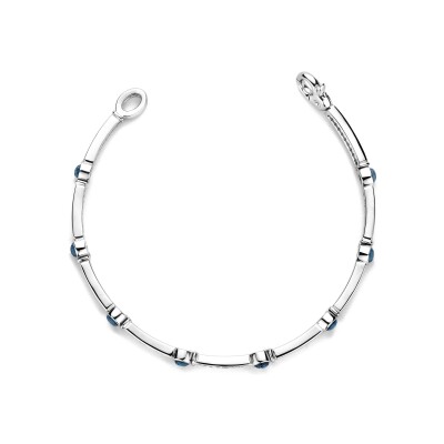 Bracelet Ti Sento en argent plaqué platine et cristal synthétique bleu