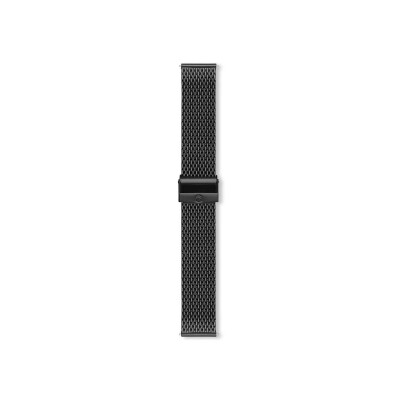 Bracelet montre Rochet Bari en acier pvd métal poli noir, anse d'clic - 24mm