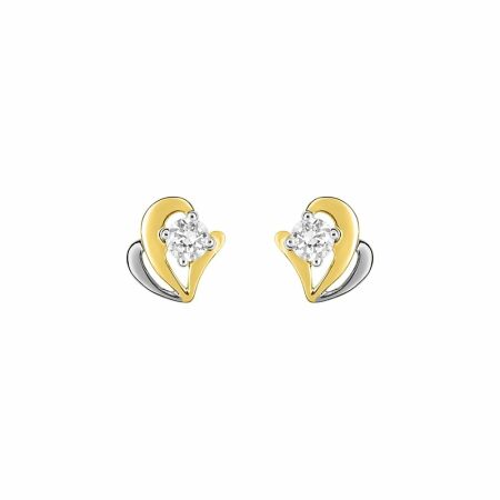 Boucles d'oreilles en or jaune et oxyde de zirconium