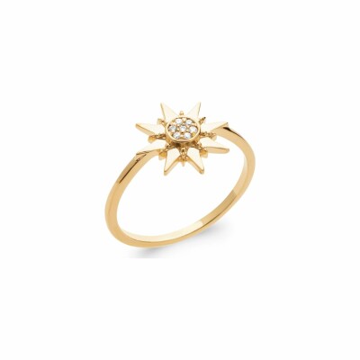 Bague en plaqué or et oxydes de zirconium