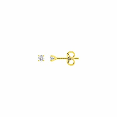 Boucles d'oreilles clous en or jaune et diamants