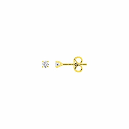 Boucles d'oreilles clous en or jaune et diamants