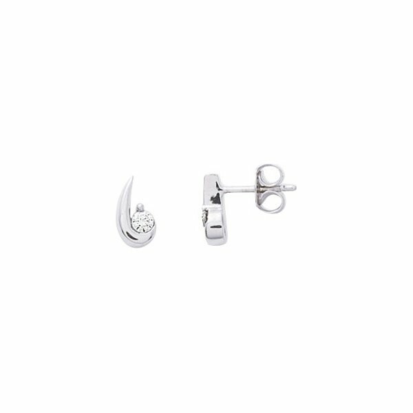 Boucles d'oreilles en or blanc et oxydes de zirconium