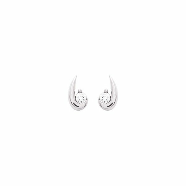 Boucles d'oreilles en or blanc et oxydes de zirconium