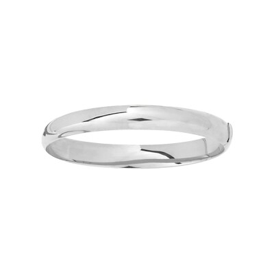 Bracelet Jonc lisse 9mm en or blanc