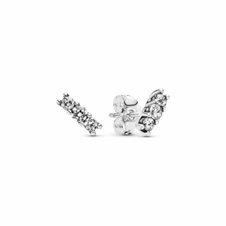 Boucles d'oreilles clous Pandora Timeless scintillants en argent et oxyde de zirconium