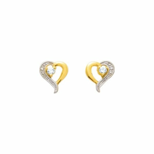 Boucles d'oreilles en or jaune et oxydes de zirconium