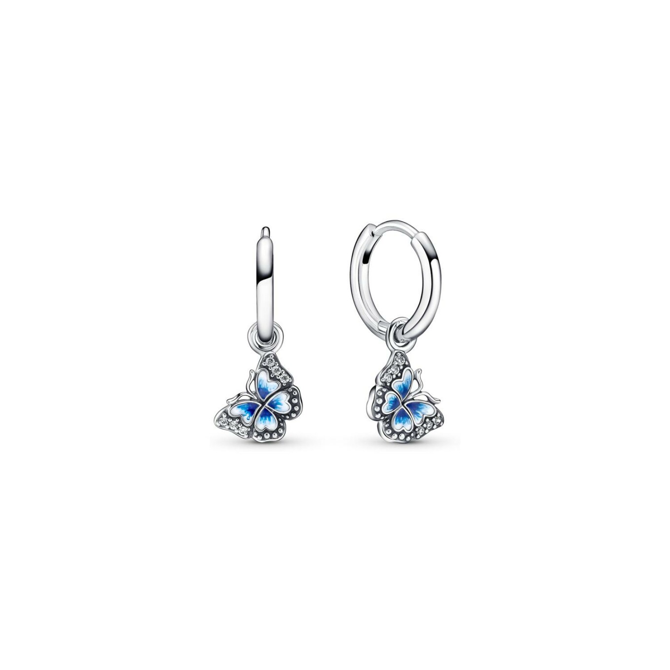 Boucles d'oreilles créoles Pandora papillon en argent