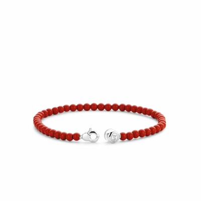 Bracelet Ti Sento en argent et pierres synthétiques rouges