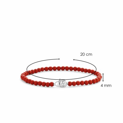 Bracelet Ti Sento en argent et pierres synthétiques rouges