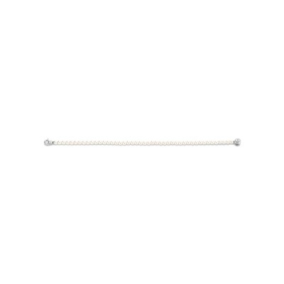 Bracelet Ti Sento en argent plaqué platine et perles, taille S