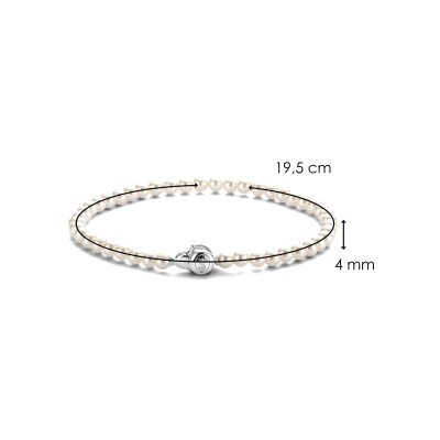 Bracelet Ti Sento en argent plaqué platine et perles, taille S