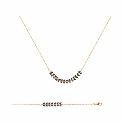 Collier en plaqué or et émail, 42cm