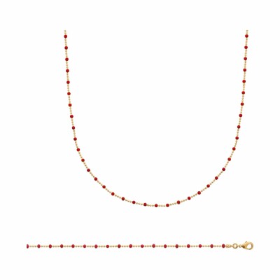 Collier en plaqué or et émail, 45cm