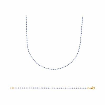 Collier en plaqué or et résine, 42cm