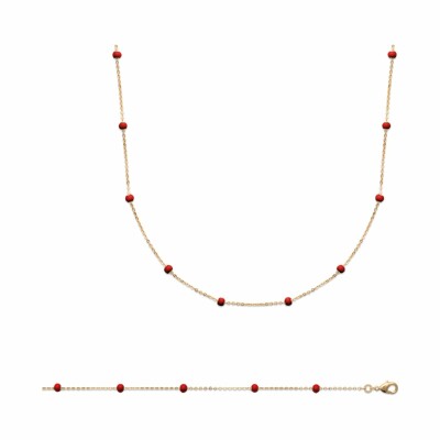 Collier en plaqué or et émail, 42cm