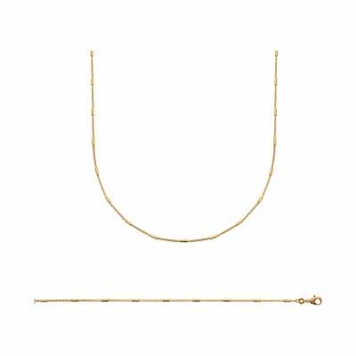 Collier en plaqué or, 45cm