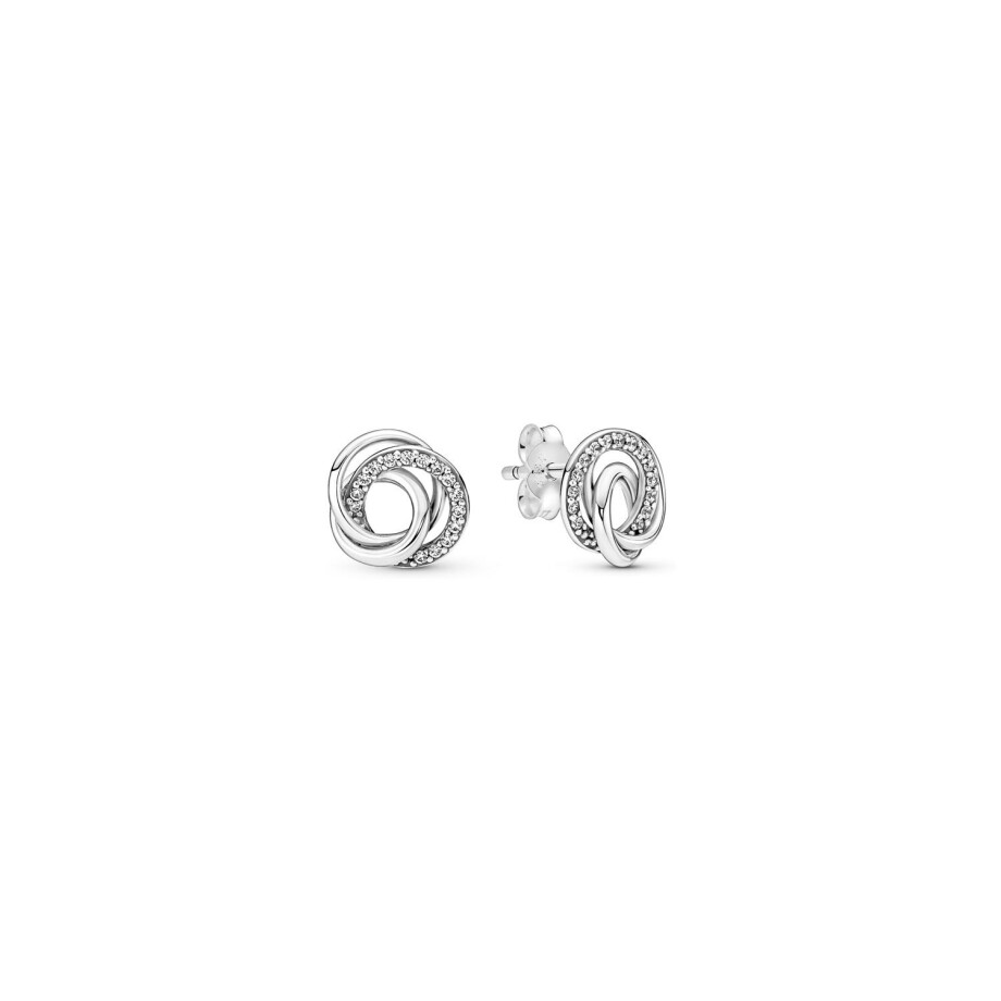 Boucles d'oreilles Pandora Cercles Ma Famille Pour Toujours en argent