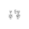 Boucles d'oreilles Pandora Scintillants Cœur Double en argent 