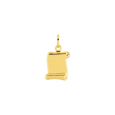 Pendentif à graver parchemin en or jaune