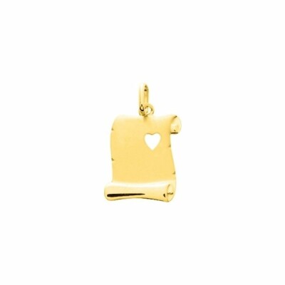 Pendentif parchemin cœur en or jaune