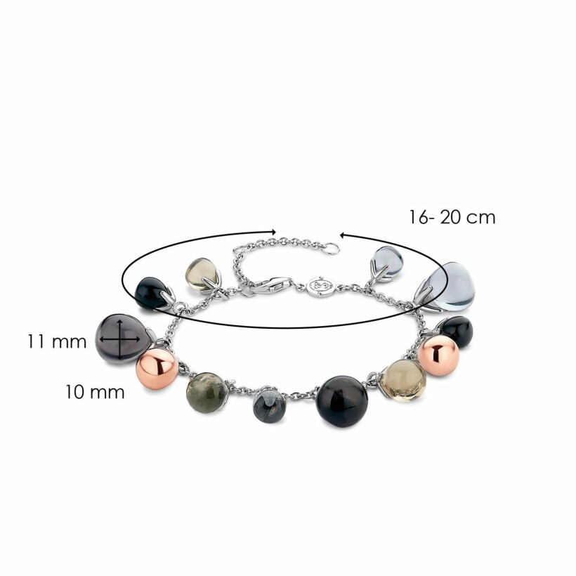 Bracelet Ti Sento en argent, multi boutons de fleur