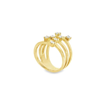 Bague en or jaune et diamants