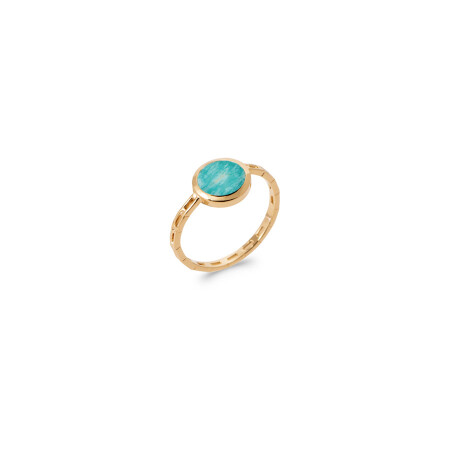 Bague en plaqué or et amazonite