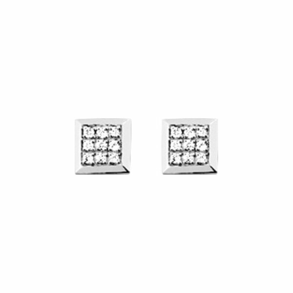 Boucles d'oreilles clous en or blanc et diamants 0.08ct