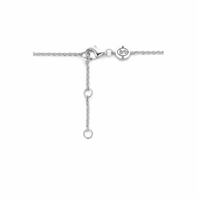 Bracelet Ti Sento en argent et pierres synthétiques gris bleu translucide, carrées, serti clos