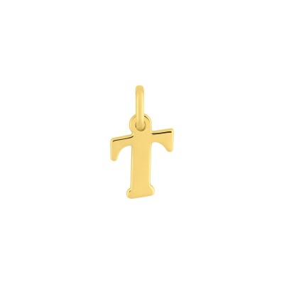 Pendentif initiale lettre T en or jaune