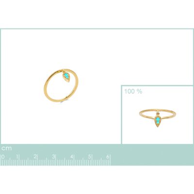 Bague en plaqué or et pierre synthétique