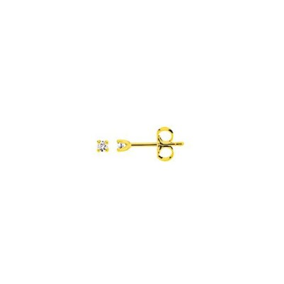 Puces d'oreilles en or jaune et diamants, 0.07ct