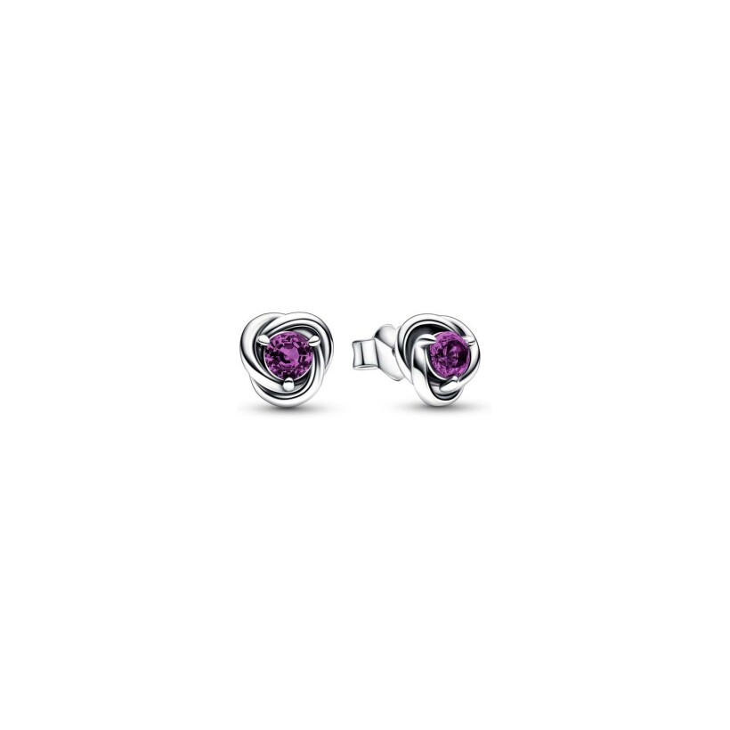 Boucles d'oreilles Pandora Moments Cercle Éternité Violet en argent
