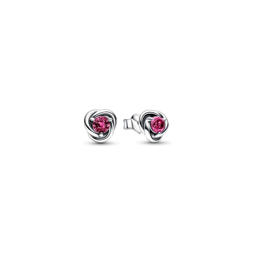 Boucles d'oreilles Pandora Moments Cercle Éternité Rose en argent