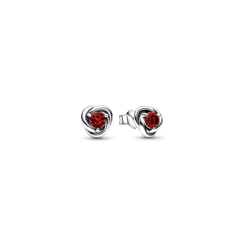 Boucles d'oreilles Pandora Moments Cercle Éternité Rouge en argent