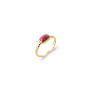 Bague en plaqué or et rhodonite