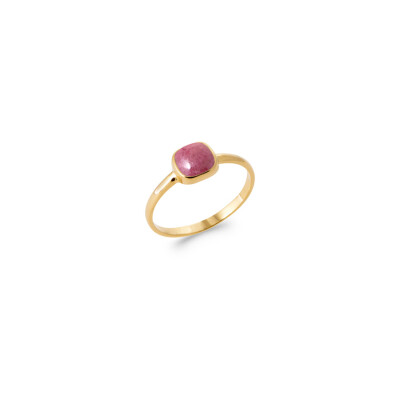 Bague en plaqué or et rhodonite