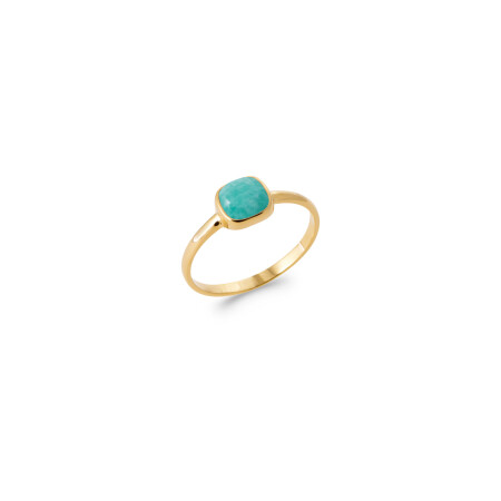 Bague en plaqué or et amazonite