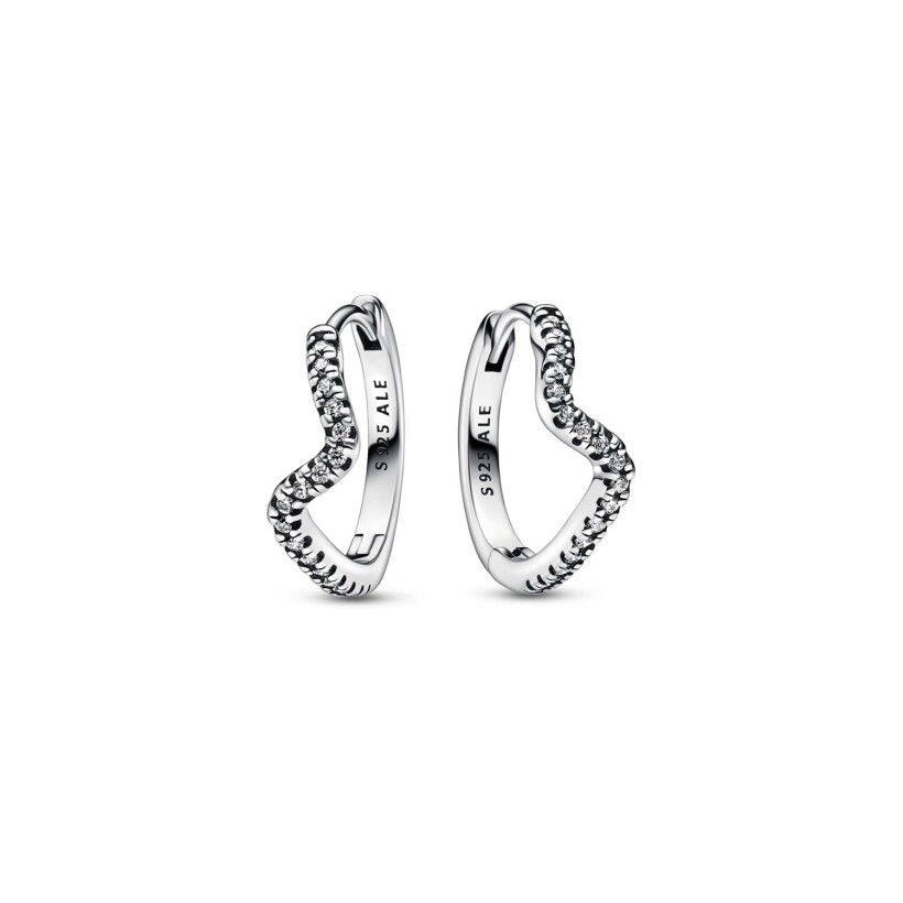 Boucles d'oreilles créoles Pandora en argent