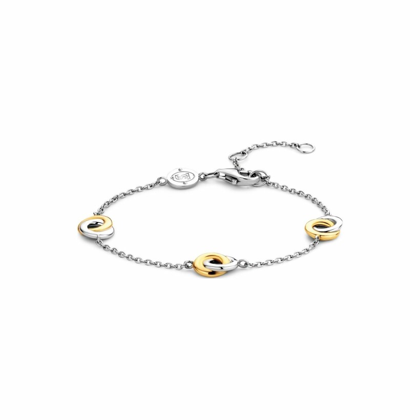Bracelet Ti Sento en argent, anneaux entrelacés bicolores