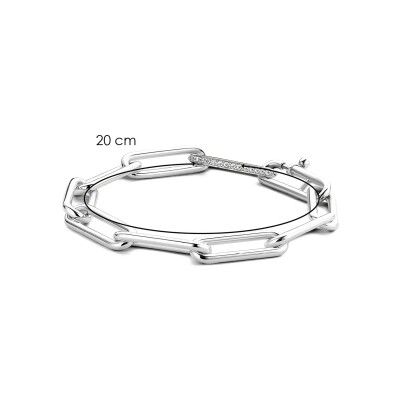 Bracelet Ti Sento en argent, grandes mailles rectangulaires