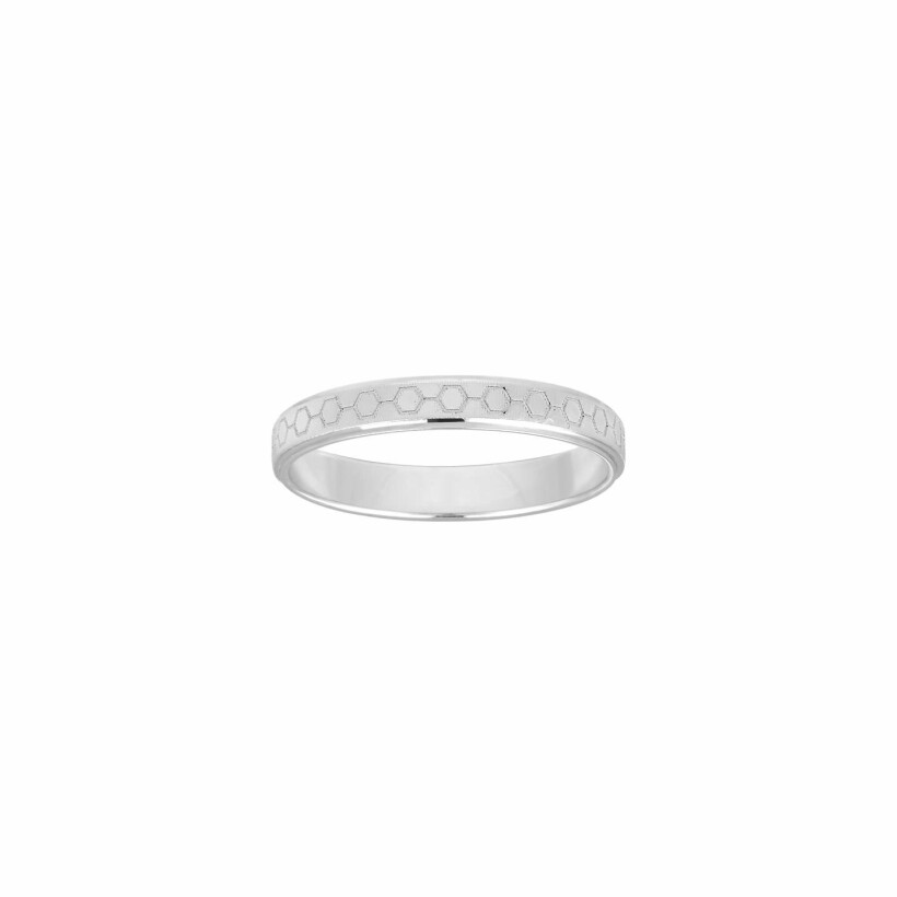 Alliance fantaisie en or blanc, 3mm